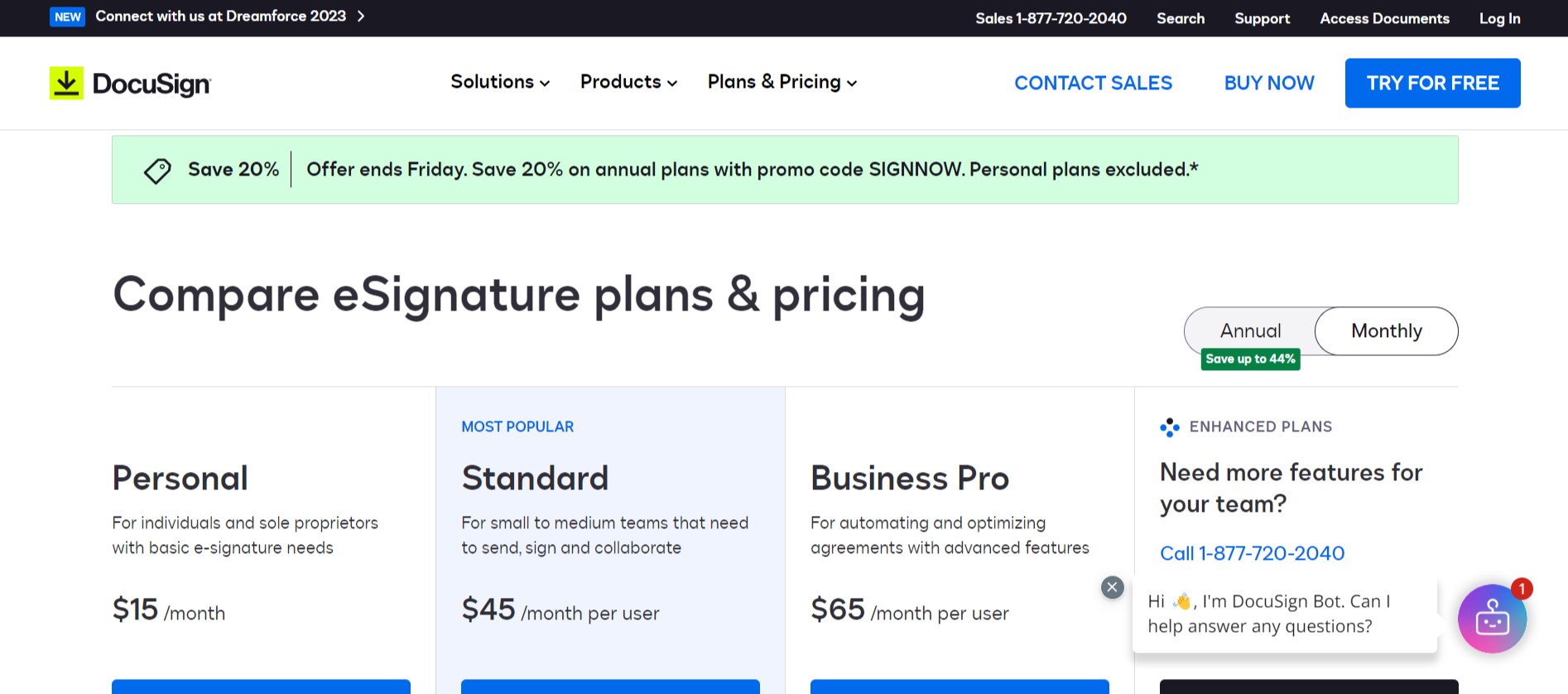 DocuSign Price and Plans