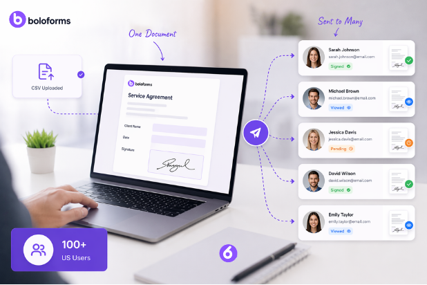Bulk Send: Send one template to hundreds of recipients in one click | BoloSign
