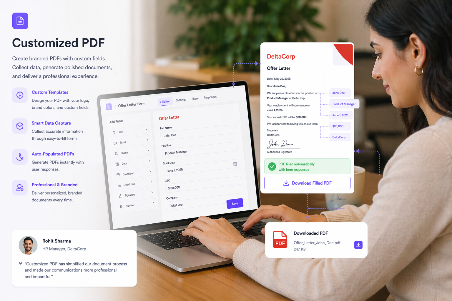 Customized PDF: Add customized PDFs to your forms for professional-grade document packages | BoloSign