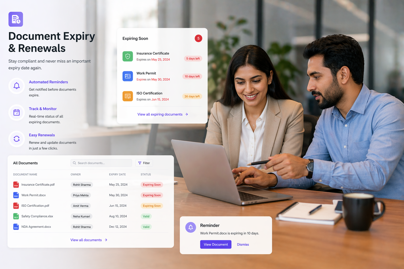 Document Expiry & Renewals: Set document expiry dates and automate renewal reminders | BoloSign