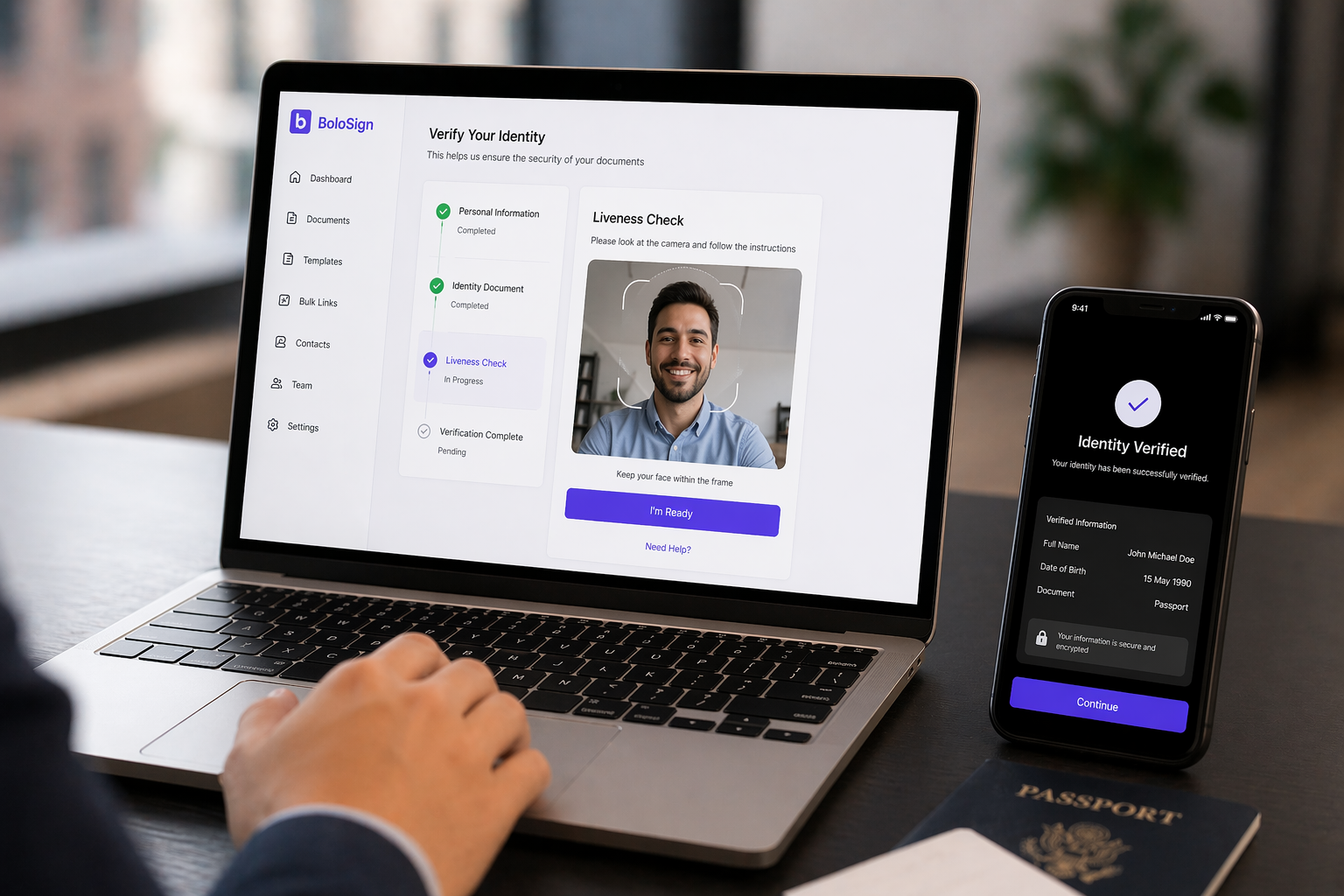 Identity Verification: Verify signer identity with email, SMS, access codes, and photo ID | BoloSign