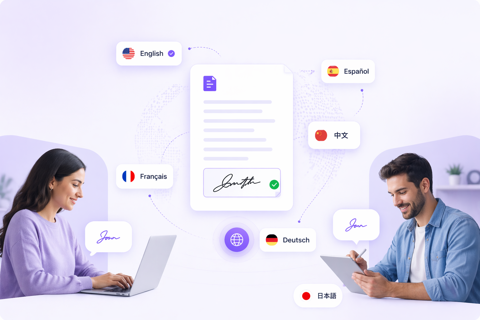 Multilingual Signing: Change PDF and form language with one click - reach global signers | BoloSign