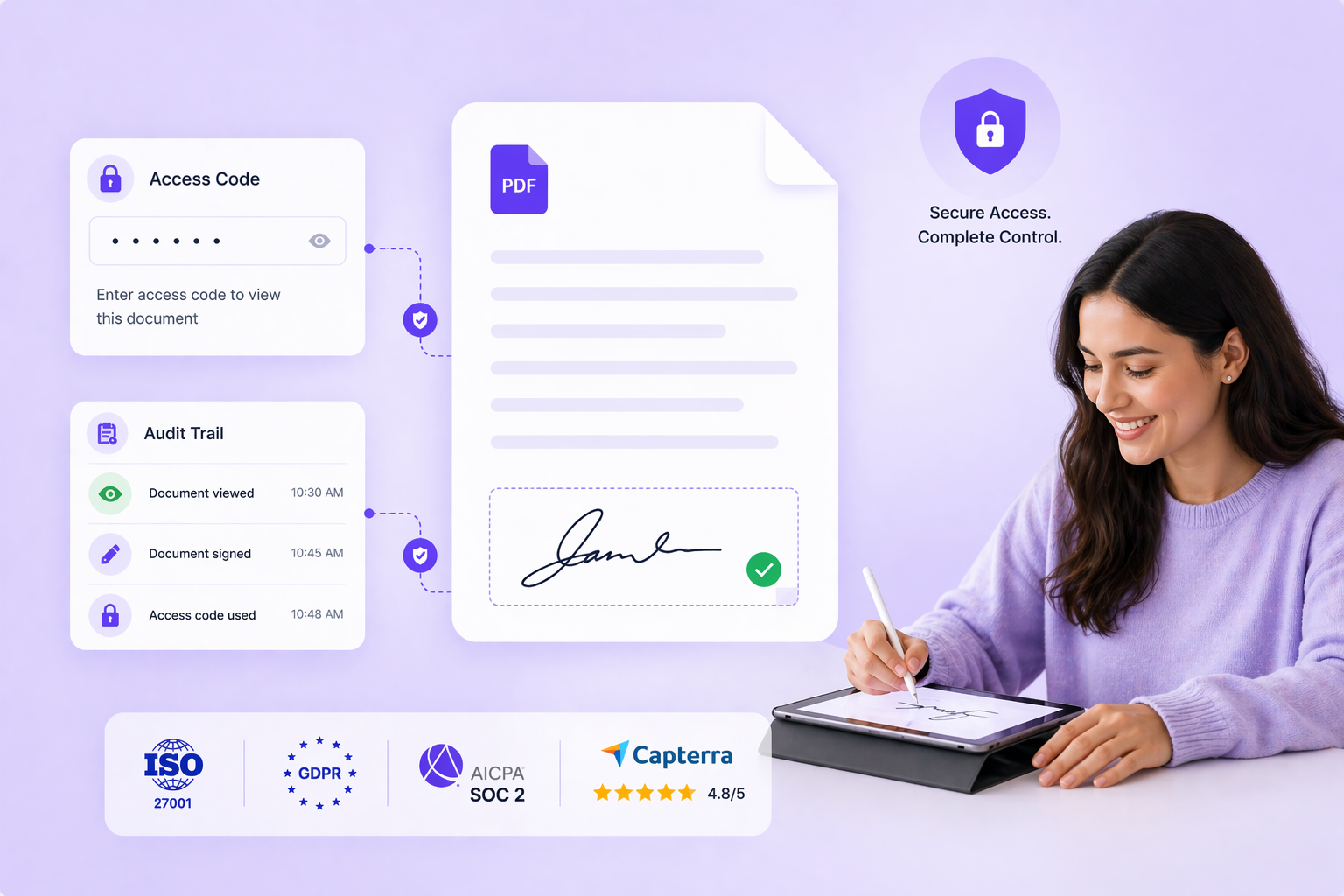 Password Protected PDFs & Access Code Verification: Add password protection and access codes for sensitive documents | BoloSign